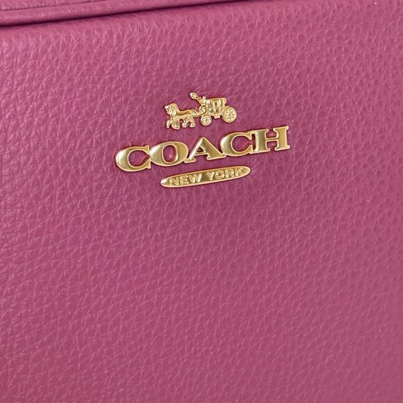 Coach Mini Jamie Crossbody Bag Pink Leather CQ875 Red - Picture 8 of 12